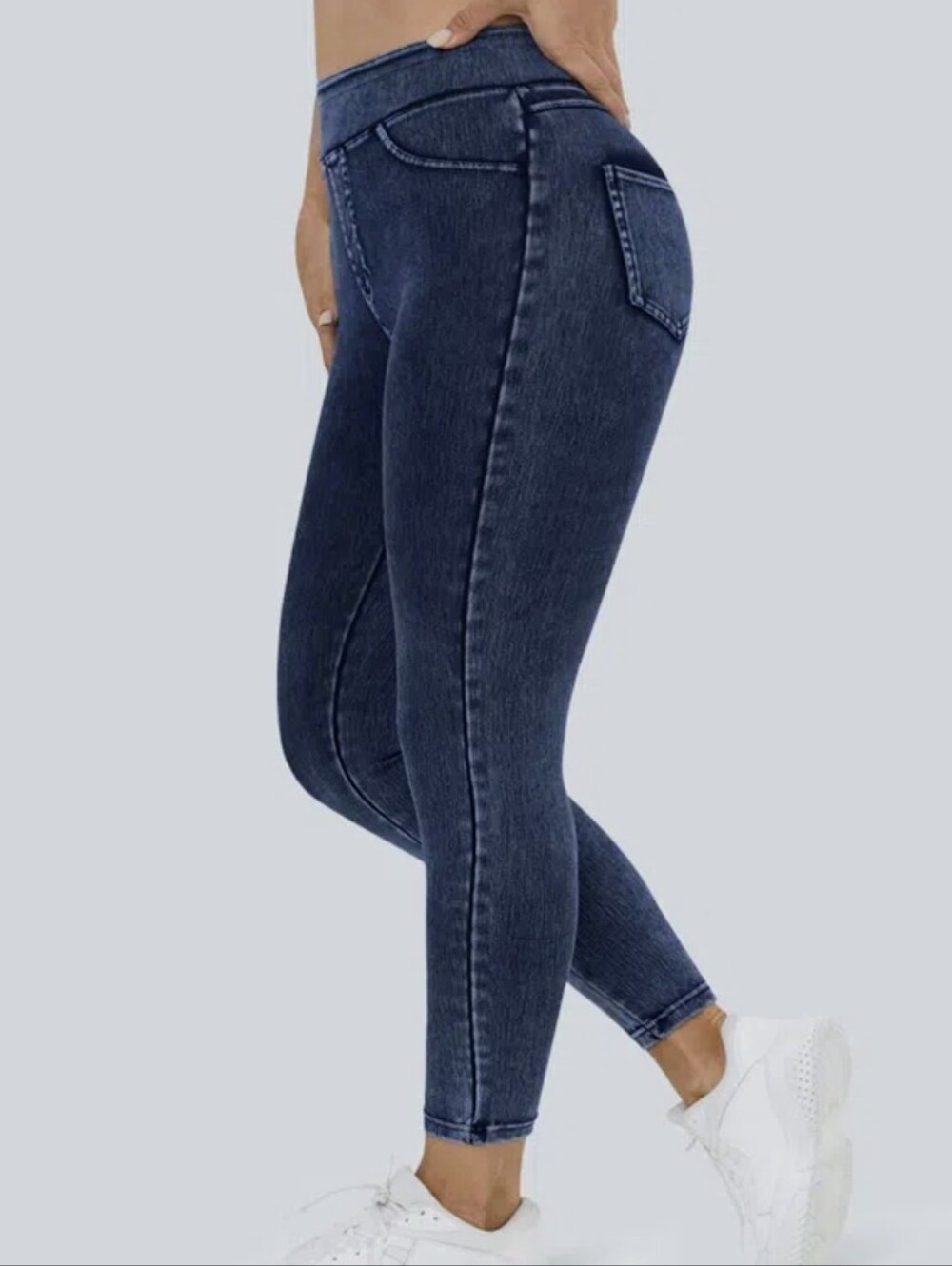 Halara Flex High Waisted Pocket Denim Casual Leggings 7/8 Length – 1X